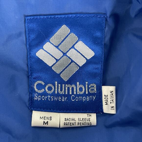 COLUMBIA Vintage Jacket Medium Reversible Bomber Insulated Blue Black Retro 90s - Picture 4 of 6